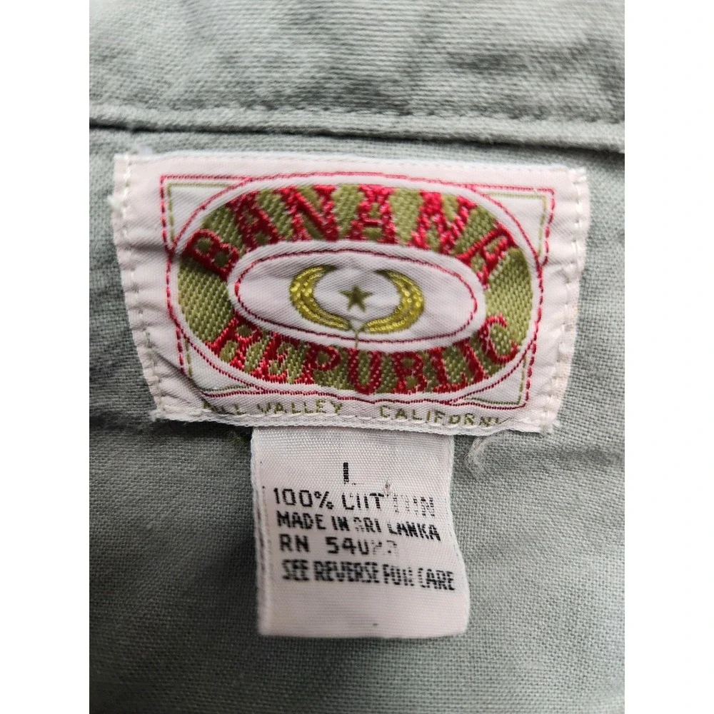 Vintage Banana Republic Jacket Mens Large Green Hooded Canvas Military Field